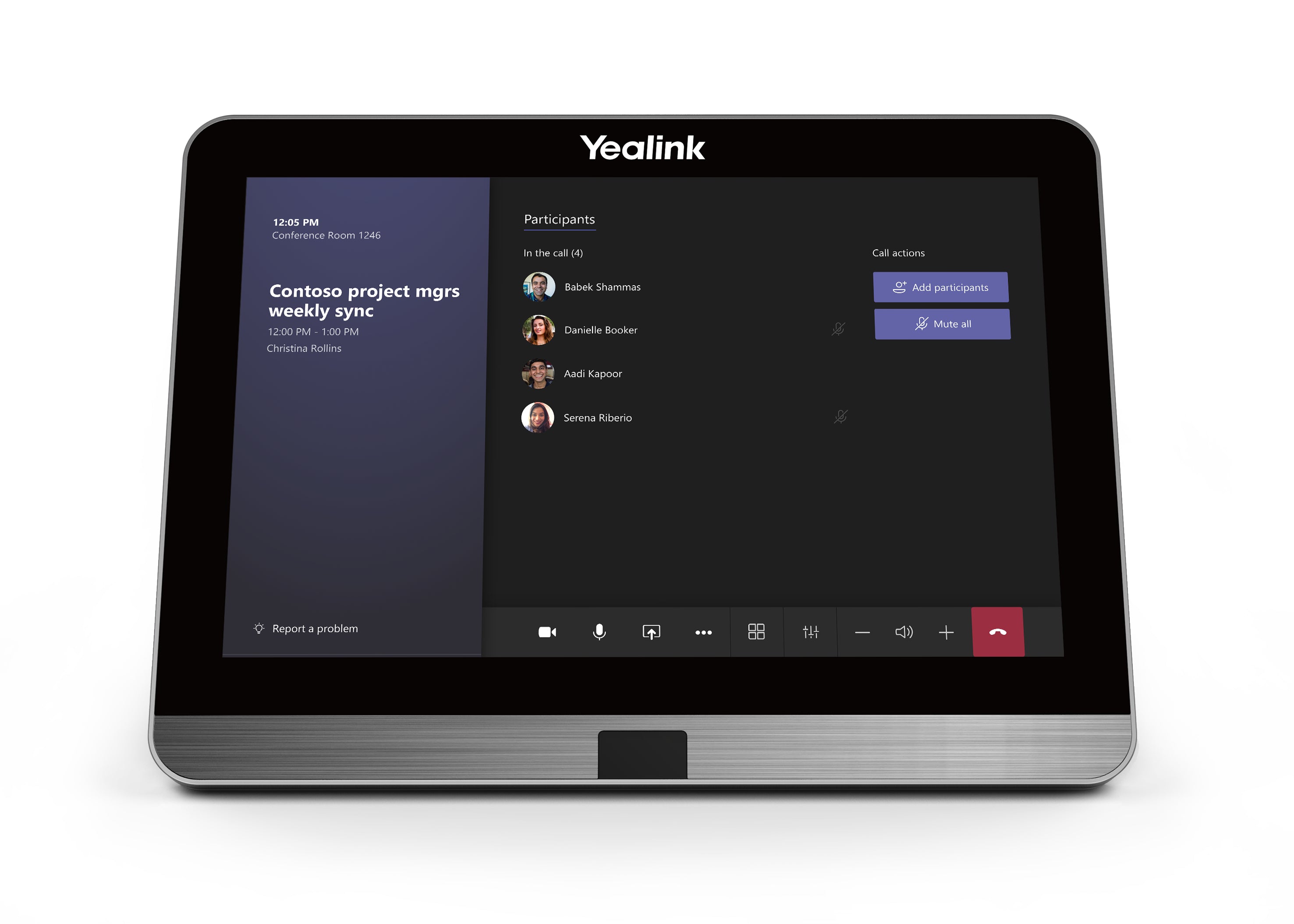 Yealink MTouch II – Touchpanel – 8,0", kapazitiv, WLAN, USB-C, 3,5-mm