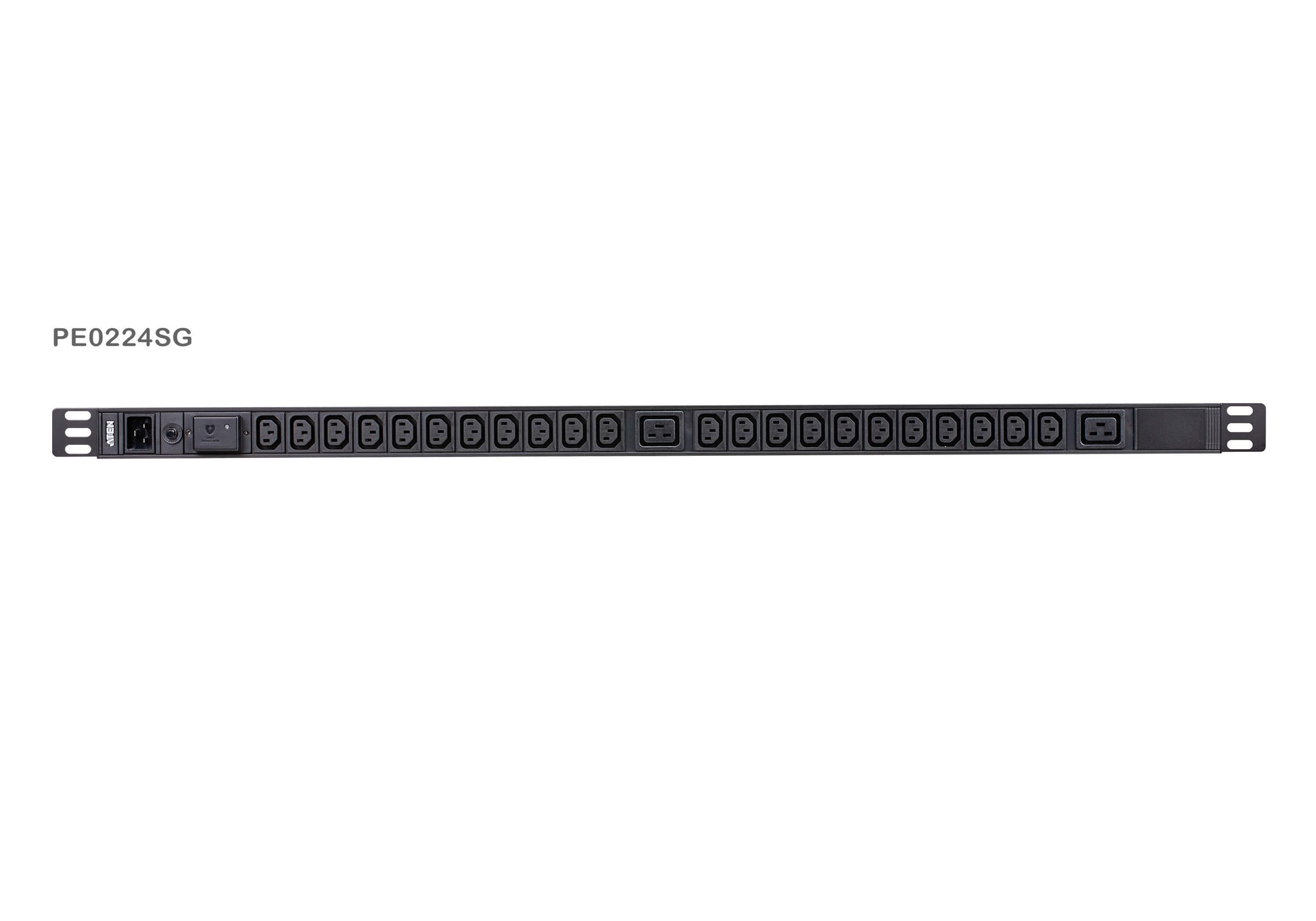 ATEN PDU 3,8 kVA – 24 Ausgänge, Überspannungsschutz – 0U, Aluminium – C13/C19×24 – Schwarz