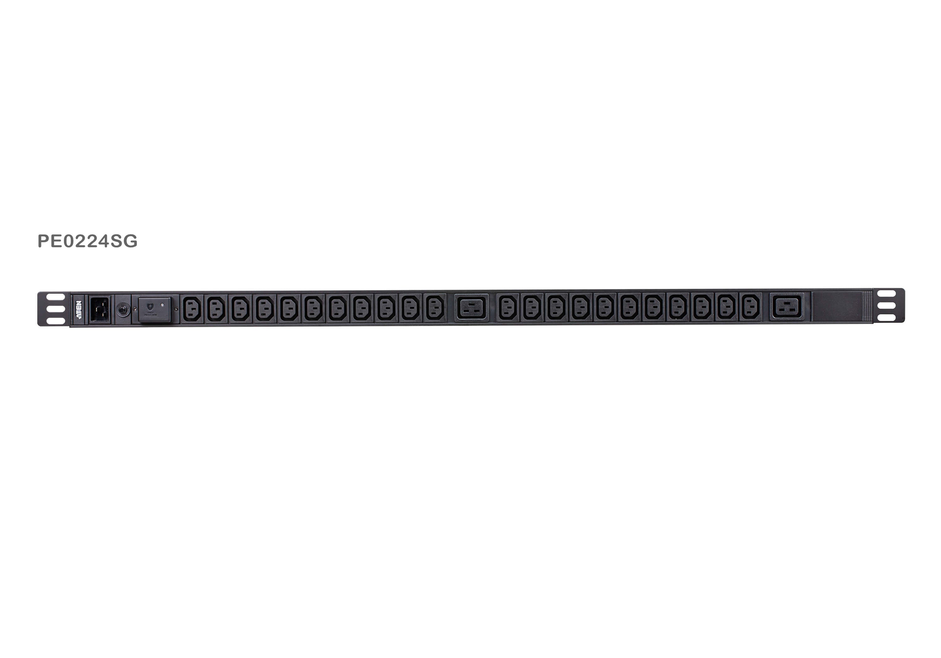 ATEN PDU 3,8 kVA – 24 Ausgänge, Überspannungsschutz – 0U, Aluminium – C13/C19×24 – Schwarz