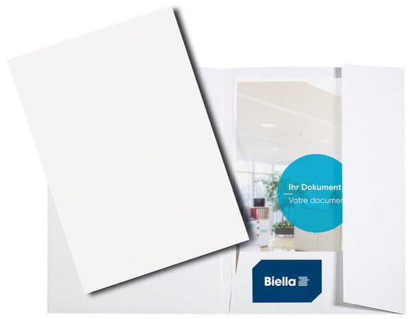 Biella Konferenzmappe – A4, Visitenkartenfach, Karton, Weiss