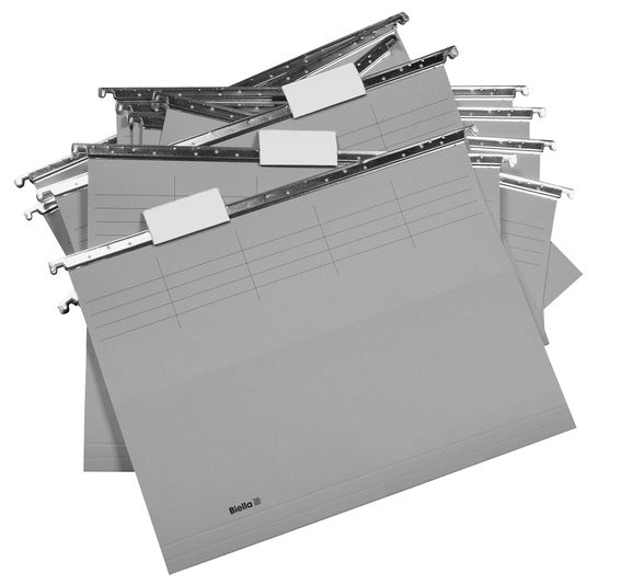 Biella Hängeordner für A4 – Karton, Grau, 320 × 250 mm, mit Vordruck