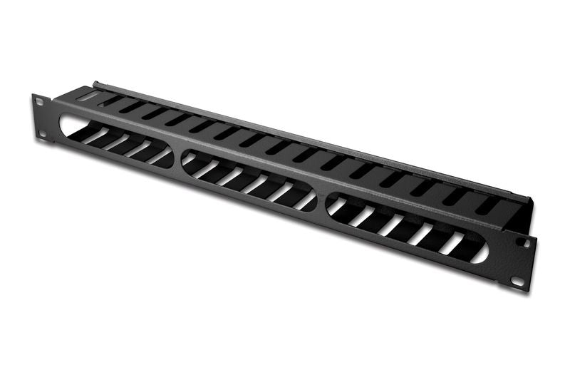 Equip 19" 1U Kabelmanagementtafel, 485×70×44,5 mm, Stahl – Schwarz