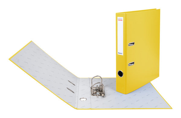 Biella Bundesordner – A4 hoch – 2-Ring Hebelmechanik, Rücken 40 mm – Gelb, mit Niederhalter, FSC