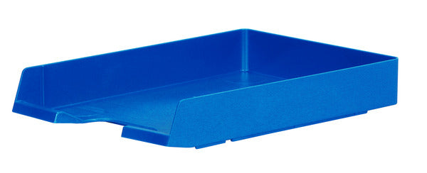 Biella Stapelbarer Briefkorb mit Griffausschnitt, Beschriftungsfeld, matt, blau, B 245 × H 55 × T 335 mm