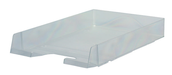 Biella Briefkorb – mit Griffausschnitt, mit Beschriftungsfeld, matt, transparent, B 245 × H 55 × T 335 mm
