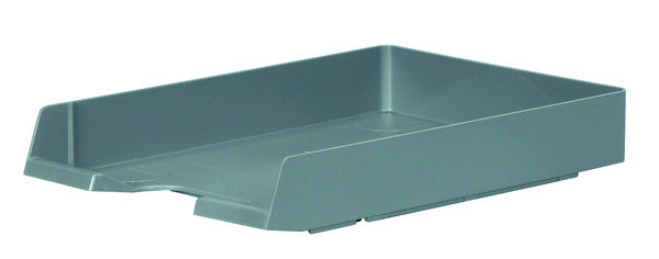 Biella Briefkorb – mit Griffausschnitt, mit Beschriftungsfeld, matt, grau, B 245 × H 55 × T 335 mm