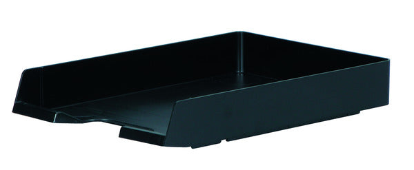 Biella Briefkorb – mit Griffausschnitt, mit Beschriftungsfeld, matt, schwarz, B 245 × H 55 × T 335 mm
