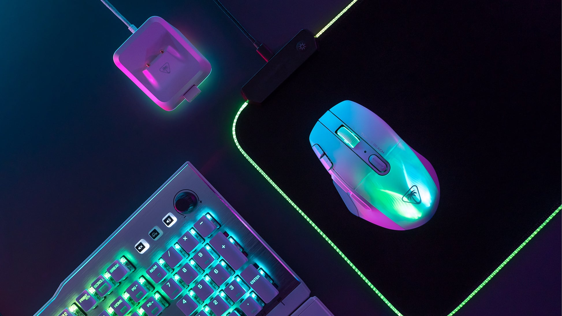 Turtle Beach Kone XP Air Gaming-Maus – kabellos, 10 Tasten, für Rechtshänder, RGB-Beleuchtung, weiss