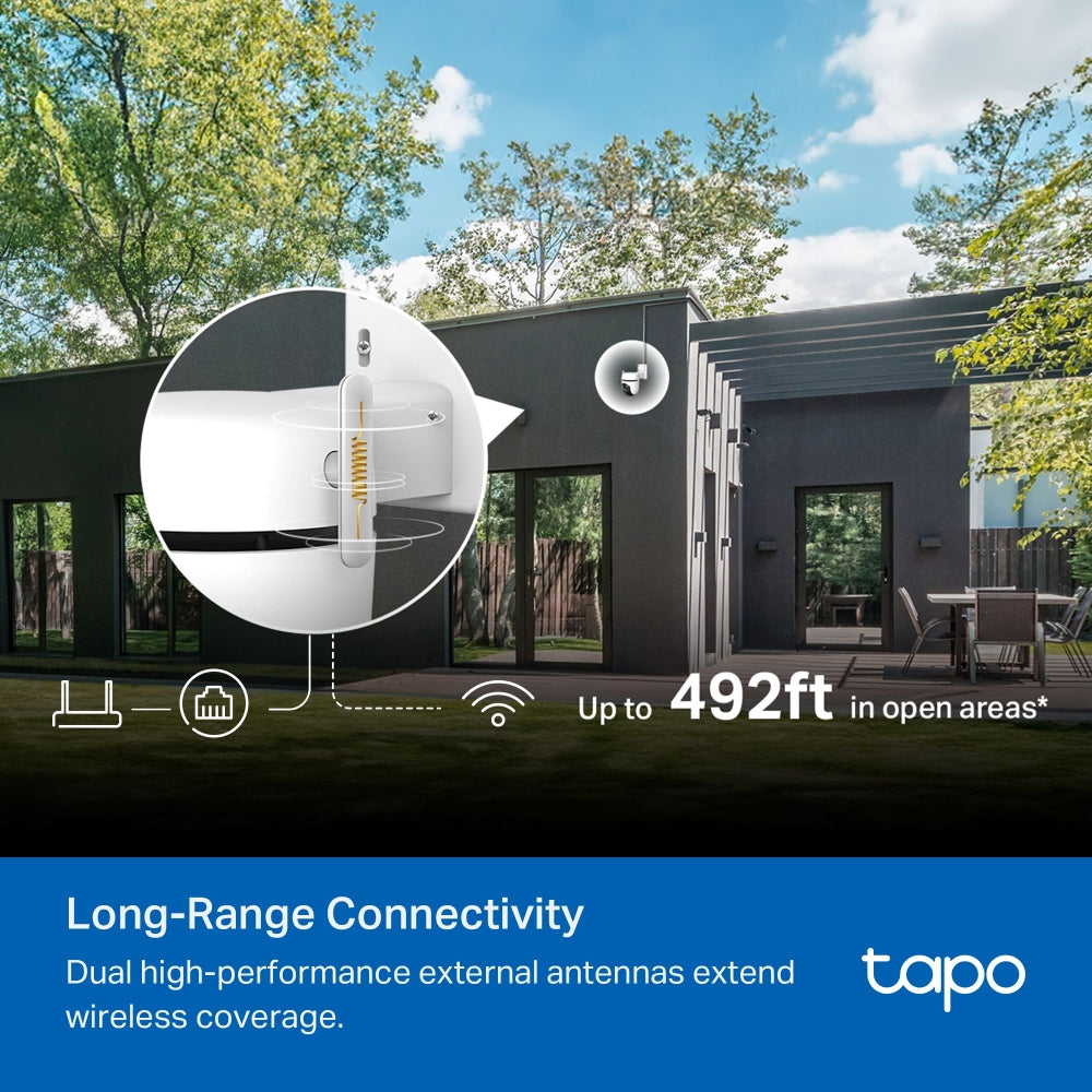 TP-Link Tapo C530WS IP-Sicherheitskamera – 5 MP, Reichweite 30 m, IP66, Weiss
