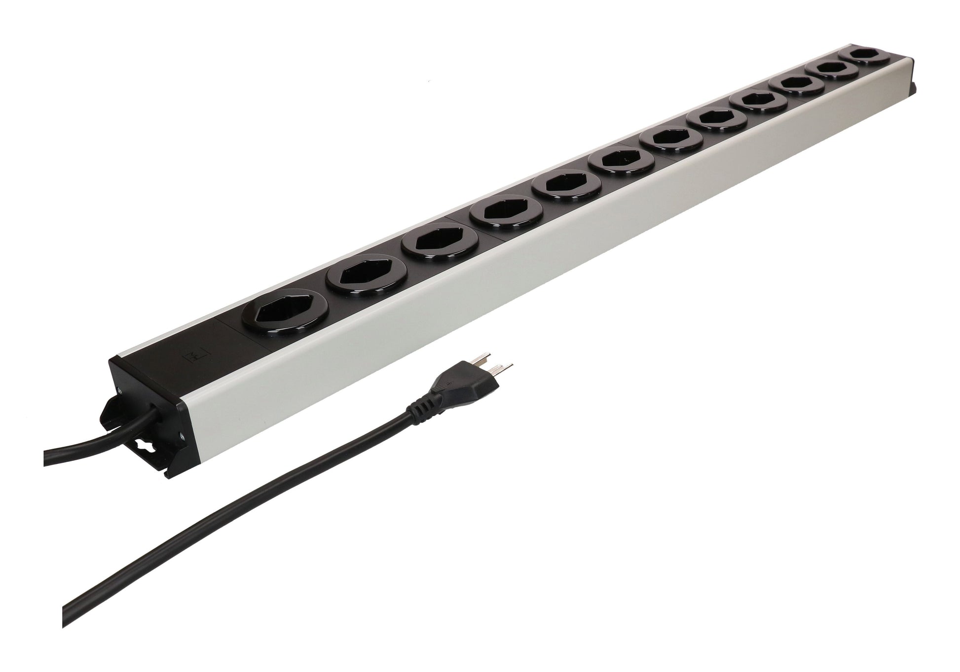 Max Hauri AG Max Hauri Power Line Steckdosenleiste – 12× T23, 1,5 m, ohne Schalter, 230 V/16 A, grau/schwarz
