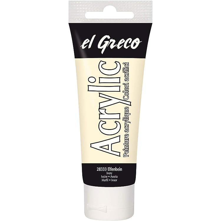 KREUL el Greco Acrylfarbe – Titanweiss, glänzend – 75 ml, Tube – für Leinwand, Papier, Stein