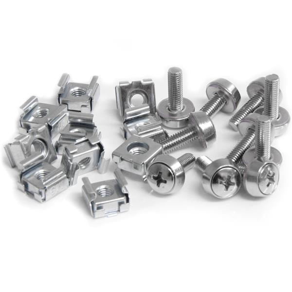 StarTech.com Schrauben + Käfigmuttern M5 – Silber, 50 Stk., für Serverschrank / Rack