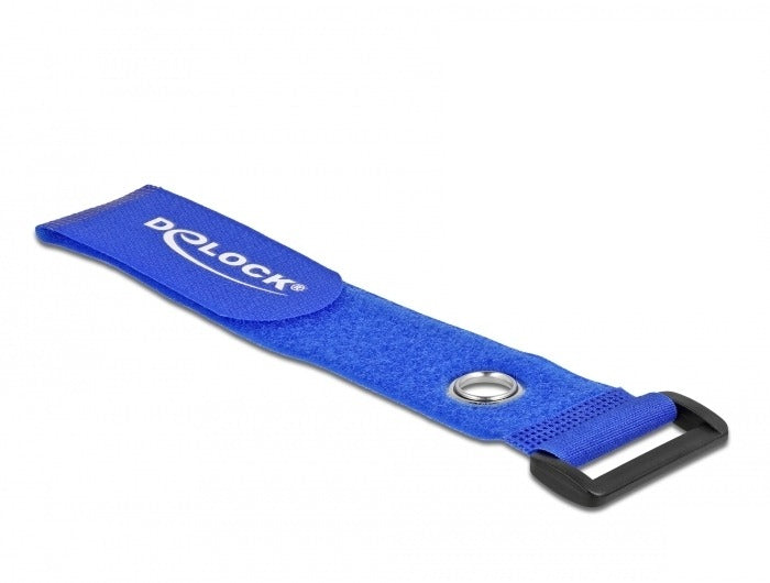 DeLOCK Klettkabelbinder, 280×38 mm, 3er-Pack – Blau
