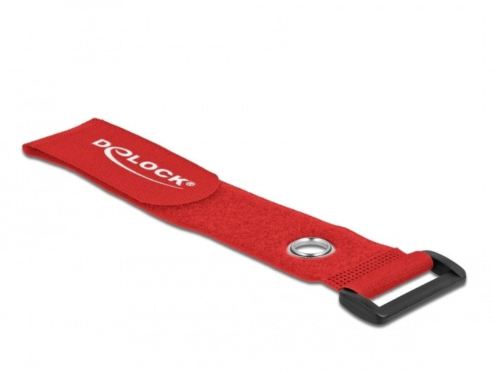 DeLOCK Klettkabelbinder, 38 mm × 0,28 m, Rot, 3 Stück