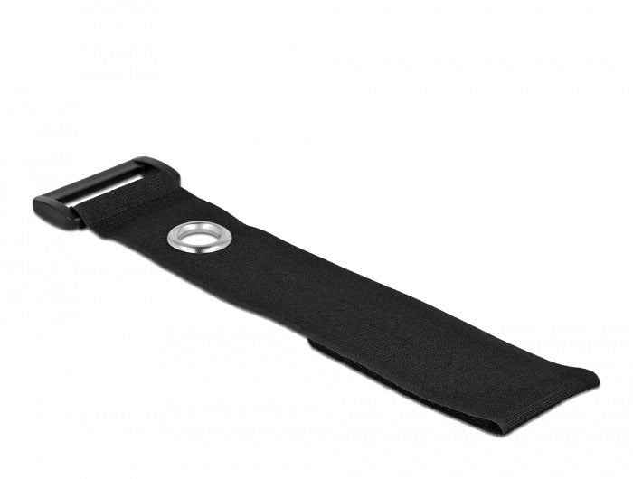 DeLOCK Klettkabelbinder, 25 mm × 0,19 m, schwarz, 5 Stück