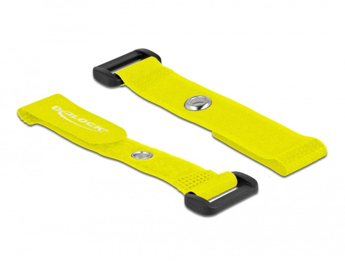 DeLOCK Klettkabelbinder 150×20 mm, 5er-Pack – Gelb