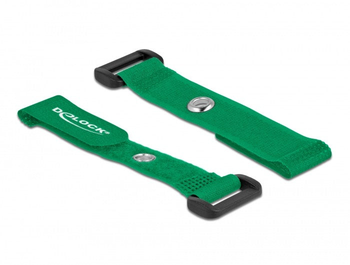 DeLOCK Klettkabelbinder, 20×150 mm, 5er-Pack – Grün
