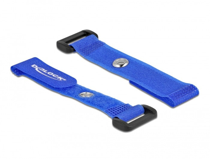 DeLOCK Klettkabelbinder, 20×150 mm, 5er-Pack – Blau