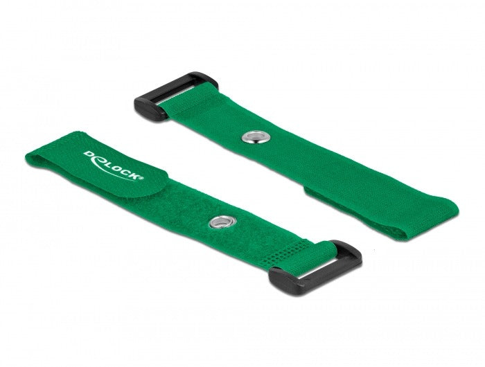 DeLOCK Klettkabelbinder, 190×25 mm, 5er-Pack – Grün
