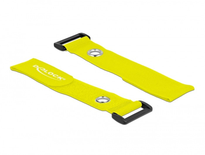 DeLOCK Klettkabelbinder, 280×38 mm, 3er-Pack, Gelb