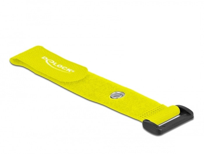 DeLOCK Klettkabelbinder, 25 mm × 0,19 m, Gelb, 5 Stück