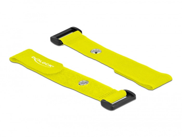 DeLOCK Klettkabelbinder, 25 mm × 0,19 m, Gelb, 5 Stück