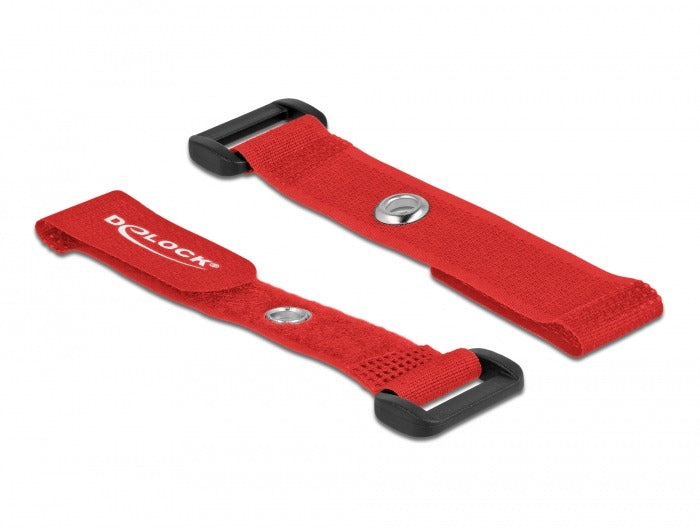 DeLOCK Klettkabelbinder, 150 mm, 20 mm, 5er-Pack – Rot