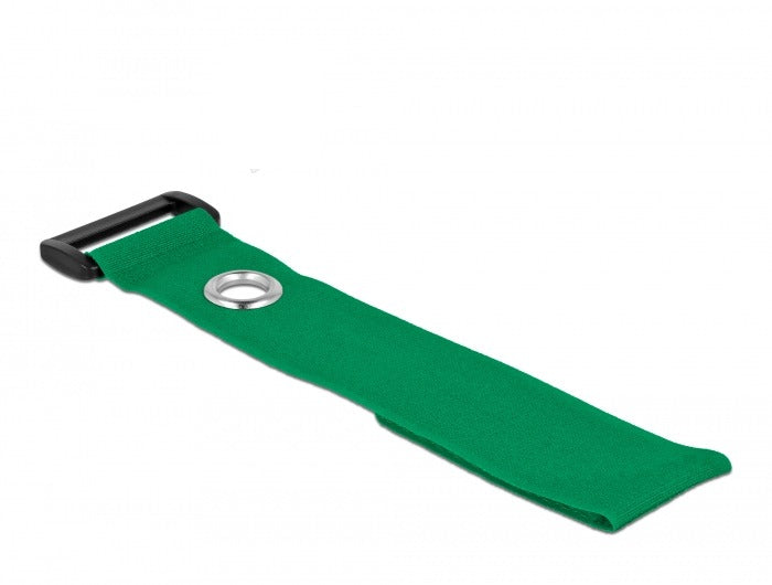 DeLOCK Klett-Kabelbinder 280 × 38 mm, Grün, wiederverwendbar, 3 Stk.
