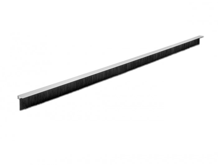 DeLOCK Bürstenstreifen Alu-Profil (gewinkelt) – Silber, 40 mm × 1 m