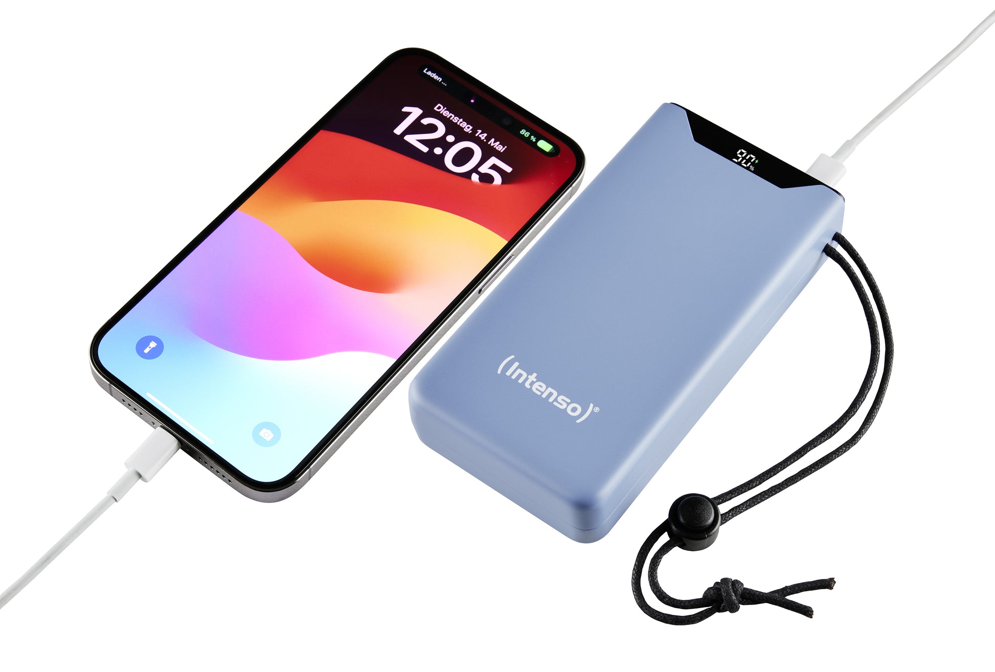 Intenso Powerbank 20'000 mAh – 20 W PD, 1× USB-C, 1× USB-A, blau