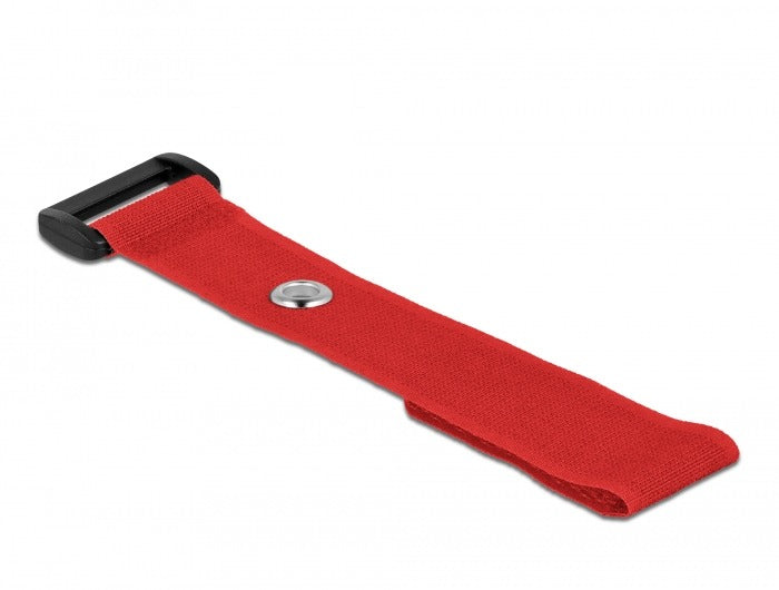 DeLOCK Klettkabelbinder 190×25 mm, 5er-Pack – Rot