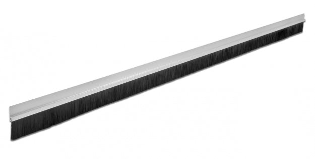 DeLOCK Bürstenstreifen Alu-Profil – 40 mm × 1 m, Aluminium, Kunststoff, Silber/Schwarz