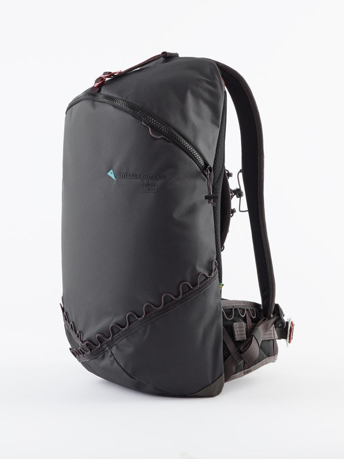 Klättermusen Sportrucksack Bure – 20 l, mit Hydratationsfach, belüftet – Schwarz, 280 × 480 × 165 mm