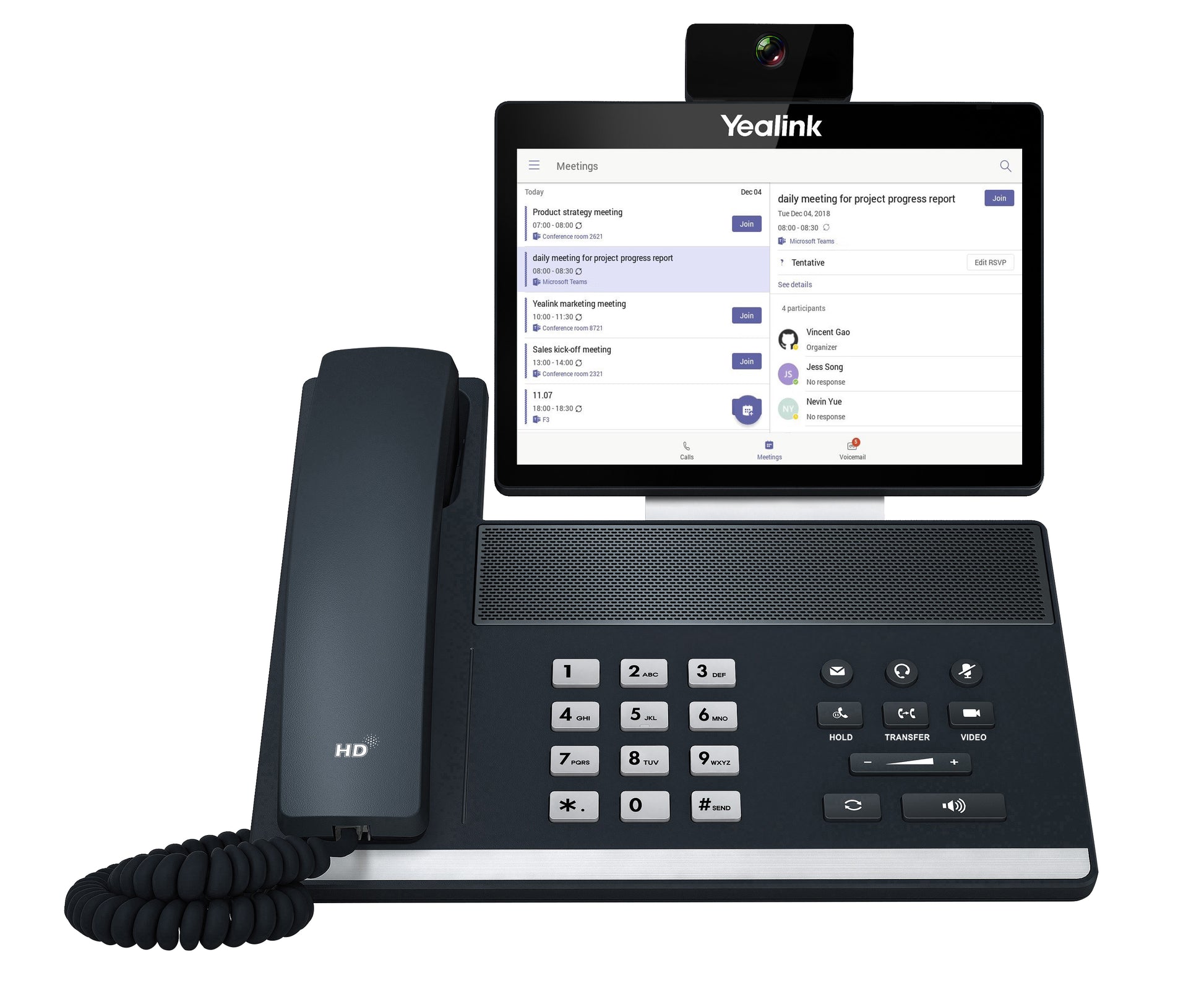 Yealink VP59 – WLAN-Telefon für Microsoft Teams, WLAN, PoE, Schwarz