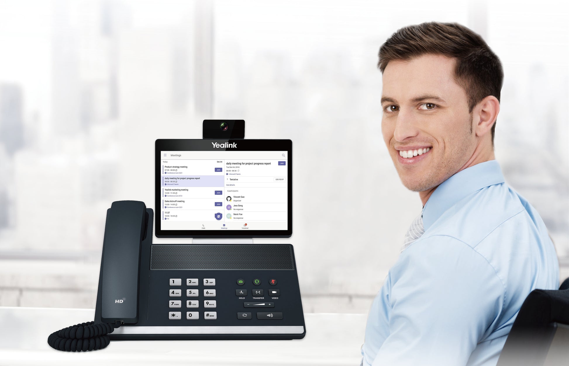 Yealink VP59 – WLAN-Telefon für Microsoft Teams, WLAN, PoE, Schwarz