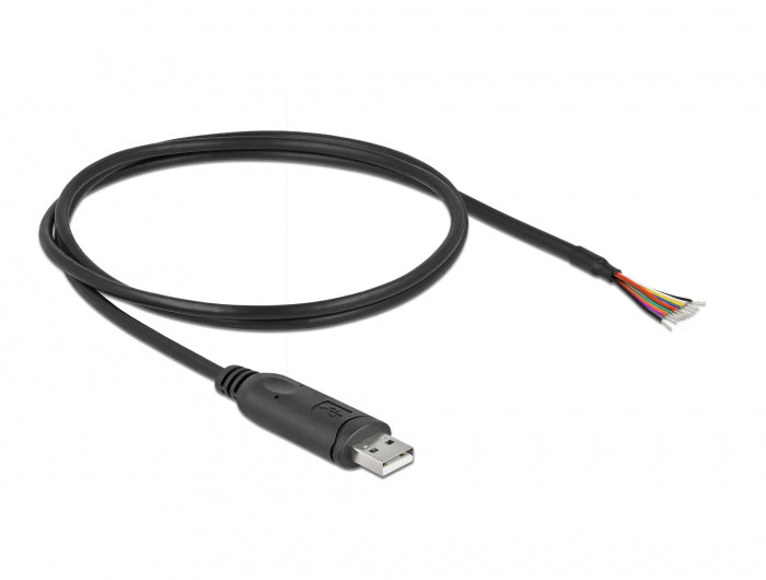 DeLOCK Adapterkabel USB-A zu RS-232 – USB 2.0 (480 Mbit/s), 1 m, Schwarz