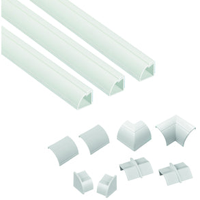Steffen D-Line Wandkanal – 22×22 mm – 1 m – Kunststoff – Weiss, selbstklebend, 3 Stk.