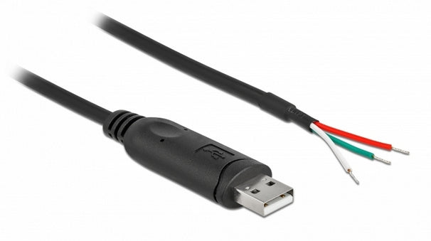 DeLOCK Adapterkabel USB-A zu RS-232 – USB 2.0 (480 Mbit/s), 1 m – Schwarz