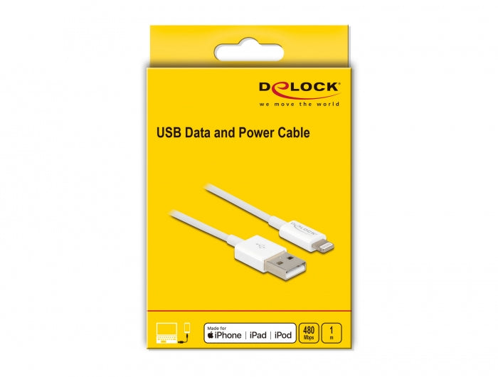 DeLOCK Daten- & Ladekabel – USB‑A auf Lightning 1 m, MFi zertifiziert – für iPhone/iPad