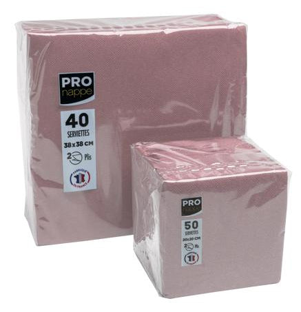 PRONAPPE Servietten – altrosa – 38 × 38 cm, 2-lagig – 40 Stück