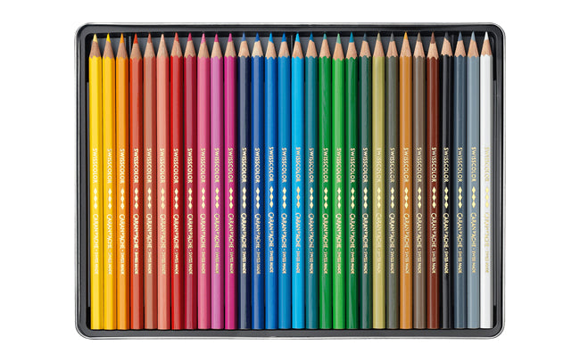 Caran d-Ache Caran d'Ache Buntstifte Swisscolor – 30 Farben, im Metalletui, Ø 2,8 mm, FSC