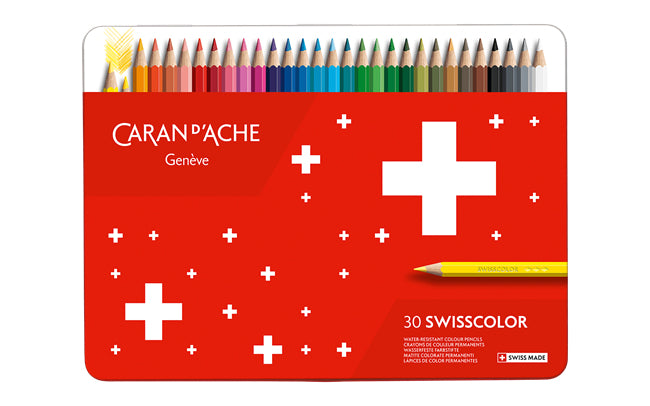 Caran d-Ache Caran d'Ache Buntstifte Swisscolor – 30 Farben, im Metalletui, Ø 2,8 mm, FSC