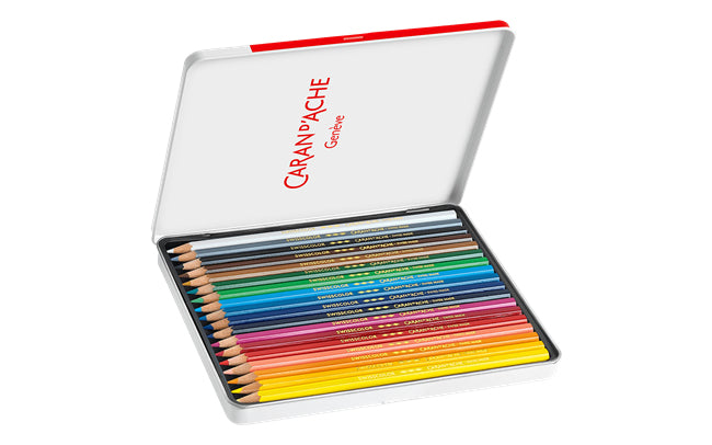 Caran d-Ache Caran d'Ache Buntstifte – 18 Farben, im Metalletui, Ø 2,8 mm, FSC