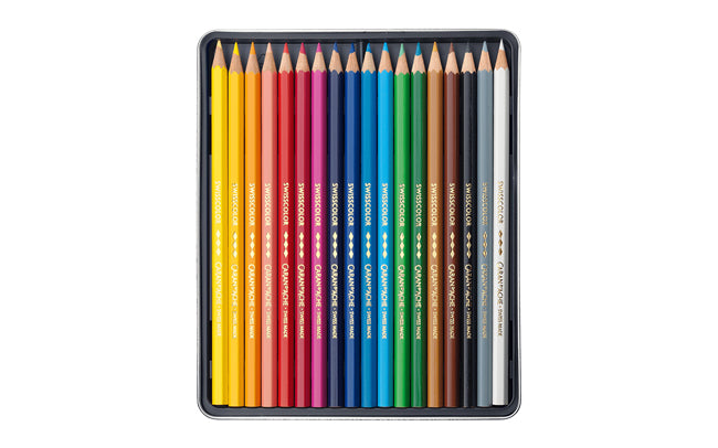 Caran d-Ache Caran d'Ache Buntstifte – 18 Farben, im Metalletui, Ø 2,8 mm, FSC
