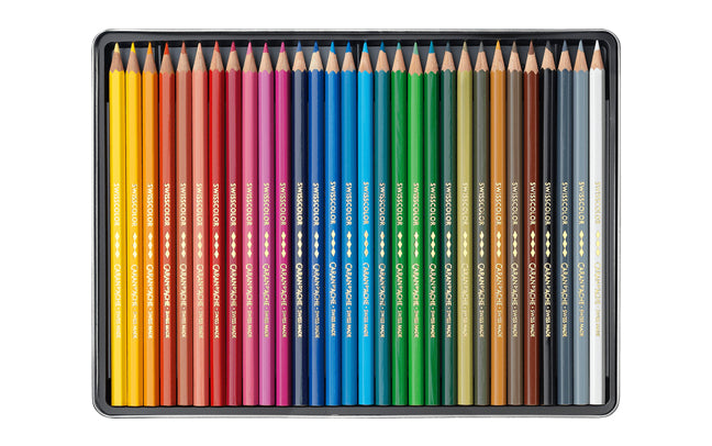 Caran d-Ache Caran d'Ache Buntstift Swisscolor 1285.73, mehrfarbig, 30er-Pack – wasservermalbar, Strichbreite 2,8 mm