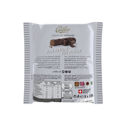 Cailler Branche Crémant Schokoladenriegel – Dunkel, 5 × 23 g (115 g)