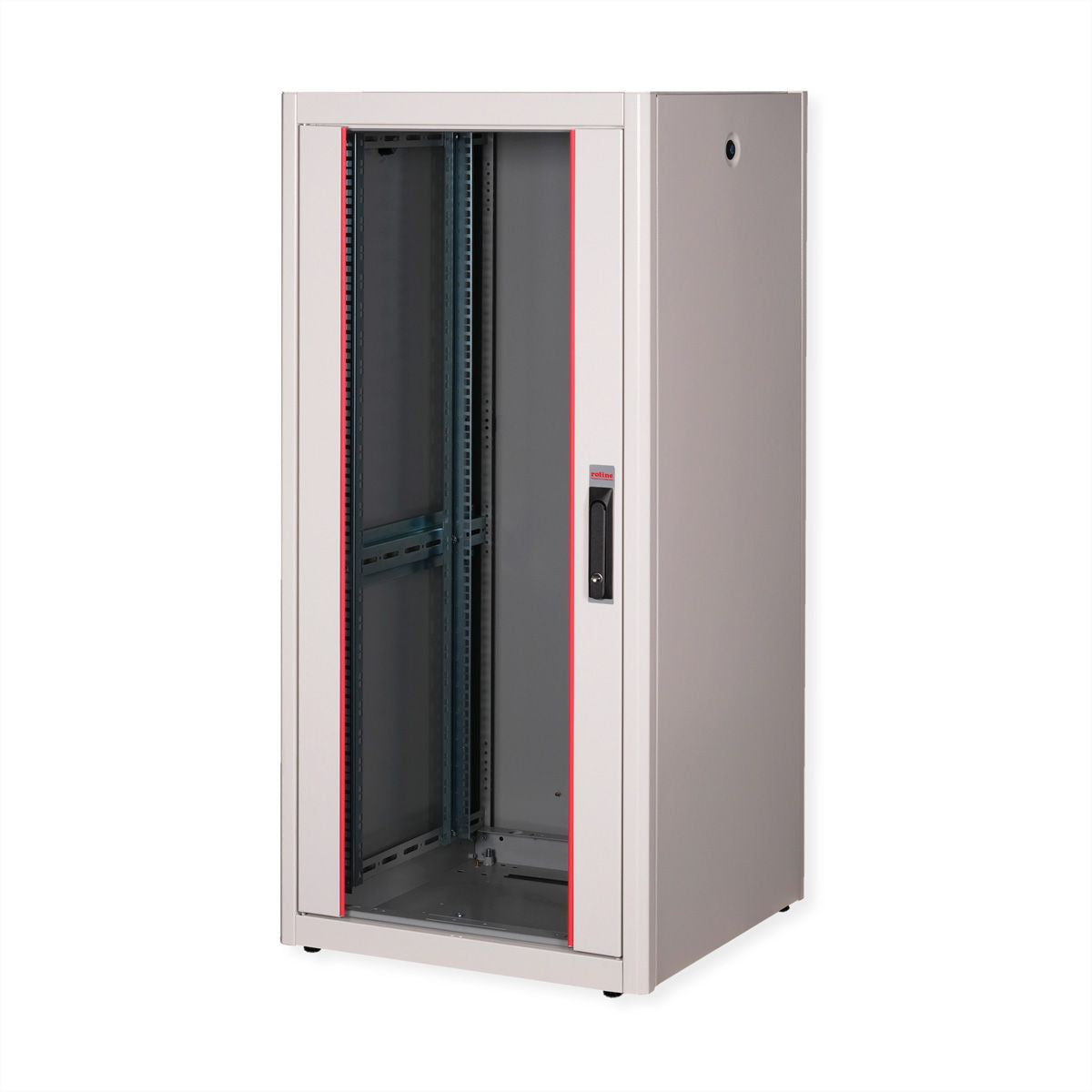 ROLINE Basic – 19" Netzwerkschrank 26U, IP20, abschliessbar, 600 × 600 × 1300 mm, lichtgrau, Stahl