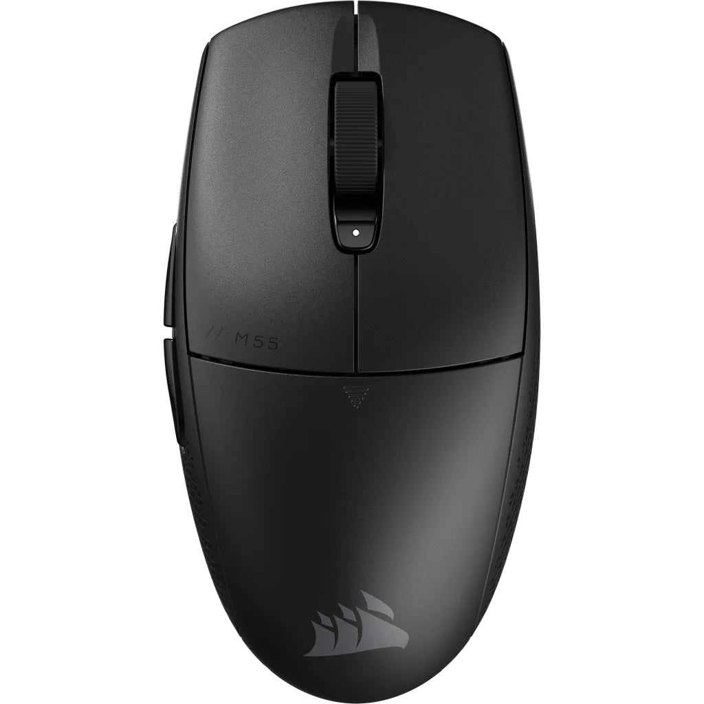 Corsair M55 Wireless Maus – kabellos, 24'000 dpi, 6 Tasten, beidhändig, programmierbare DPI, schwarz