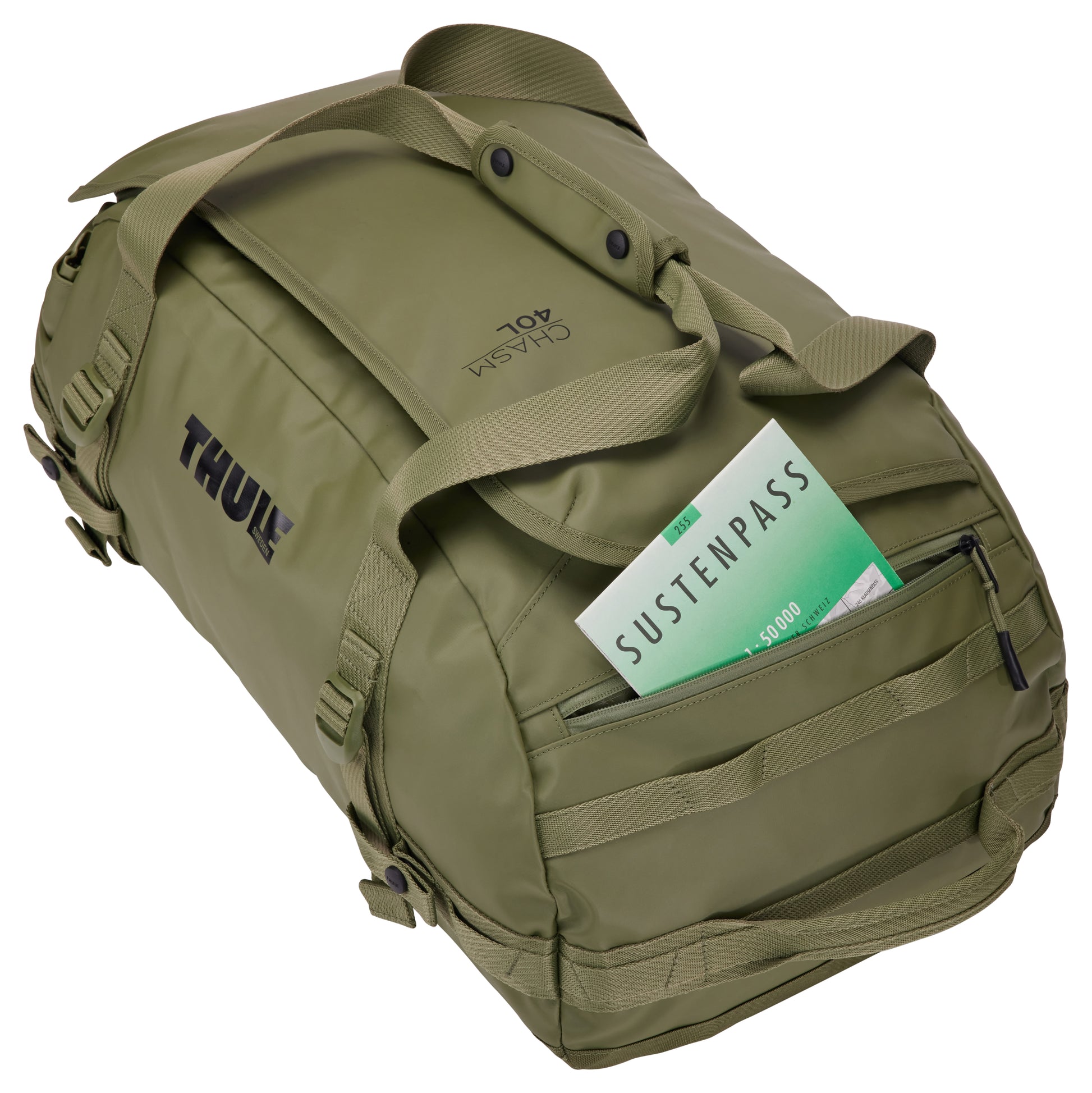 Thule Chasm – Reisetasche, 40 l, Polyester, Olive, 58 × 28 × 33,5 cm