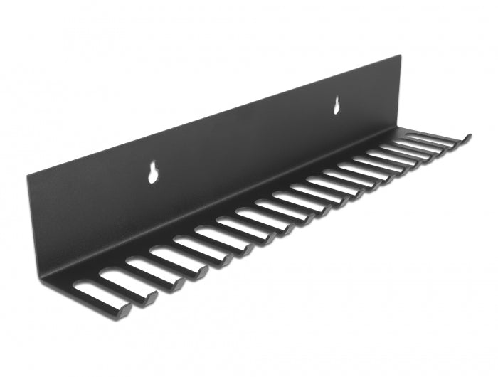 DeLOCK Kabelhalter, 19 Ringe, 318×65×55 mm, Ø bis 8 mm – Schwarz